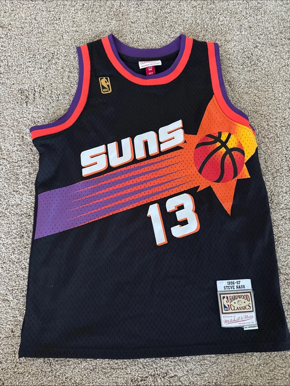Mitchell & Ness Black Nash #13 Jersey with Orange and Purple Trim